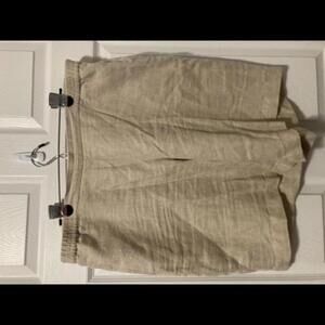 J. Jill Women's Beige 100% Linen Shorts Missy Large Pull On